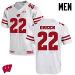 Men's Wisconsin Badgers NCAA #22 Cade Green White Authentic Under Armour Stitched College Football Jersey WI31P02KR